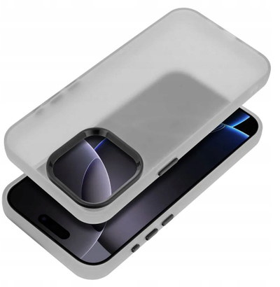 Maskë mbrojtëse SAPPY për iPhone 16e, gjysmë transparente, TPU PC, e zezë