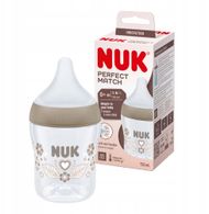Biberon NUK Perfect Match, 150 ml, thithkë silikoni S, anti-kolik, bezhë