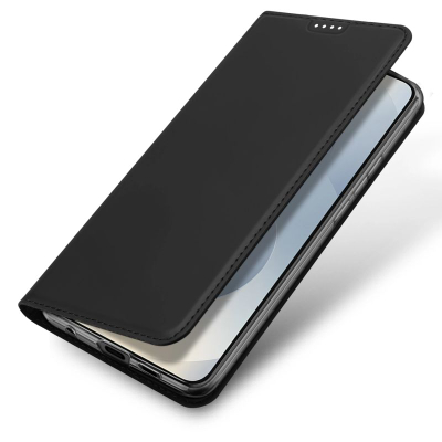 Футрола за телефон Dux Ducis Skin Pro за Samsung Galaxy S25 Plus, со капак, со држач, црна