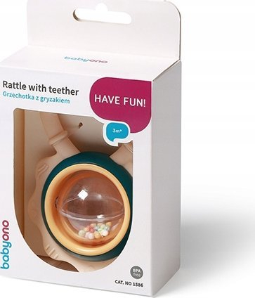 Lodër për daljen e dhëmbëve Babyono Gingiva Ring, 3m+, me shumë ngjyra