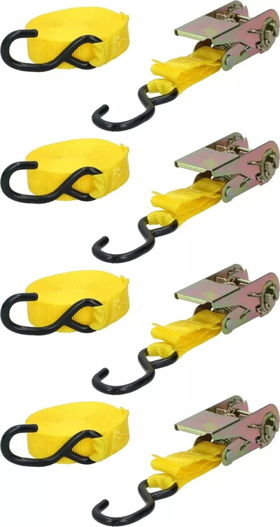 Set rripa sigurimi me ratchet, 4 copë, portokalli
