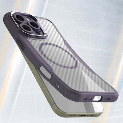 Kavë mbrojtëse Leading Series MagSafe Silicone, për iPhone 16 Pro Max, silikon, vjollcë