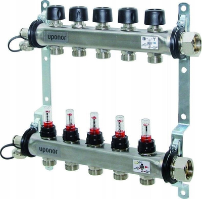 Manifold ngrohjeje Uponor Vario S FM 8X, me matës rrjedhje, inoks