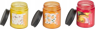 Set qirinj aromatik Beliani FRUITY BLOOM, 3 copë, dyll soje, të verdhë