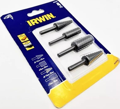 Set reamerash për hekur Irwin Shank, 4 copë, konik 6-14mm, cilindrik gjer në 16mm