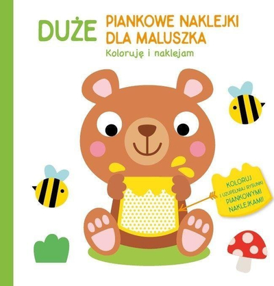 Libër aktiviteti për kalamaj Large Foam Stickers for Toddlers I Color and Stick Cover with a Bear, ngjitësa shkumëze, shumëngjyrësh