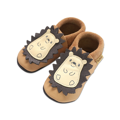Pantofla fëmijësh Baobaby Classic Spikey Powder, lëkurë e butë, madhësia M, kafe