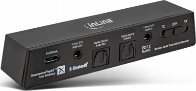 Transmetues audio Bluetooth InLine, BT 5.0, aptX Low Latency, i zi