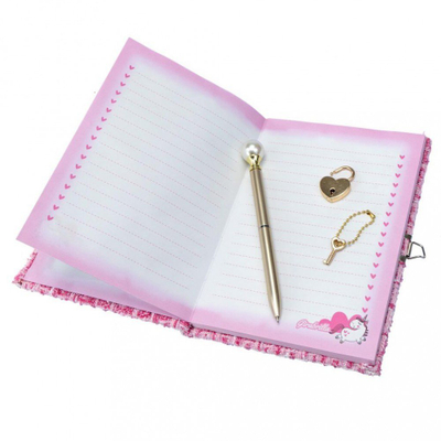Ditar sekretesh për fëmijë Girabrilla Secrets Diary Set, me stilolaps, me kyç rozë