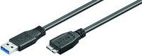 Kabllo USB MicroConnect USB A në microUSB, 1 m, USB 3.0, e zezë