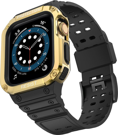 Rrip me kasë për Apple Watch 41/40/38 mm, sportiv TPU, ari e zezë
