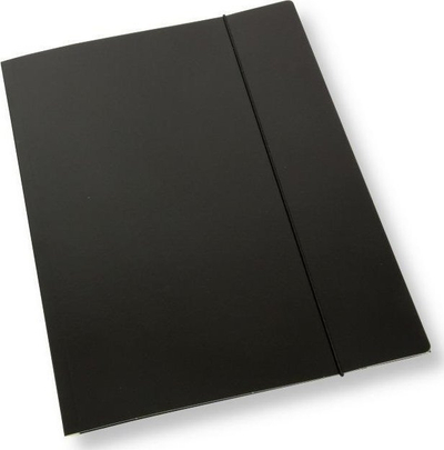 Dosje A4 me shirit elastik Office Products, 350 g/m², set 10 copë, e zezë me shkëlqim