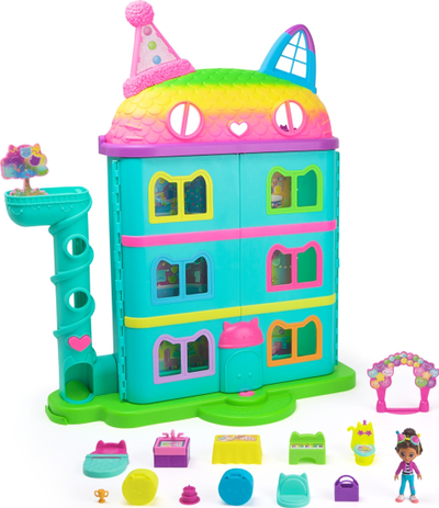 Lodër shpi kukullash Gabby's Dollhouse Rainbow Celebration, 60cm, me aksesorë, shumëngjyrëshe