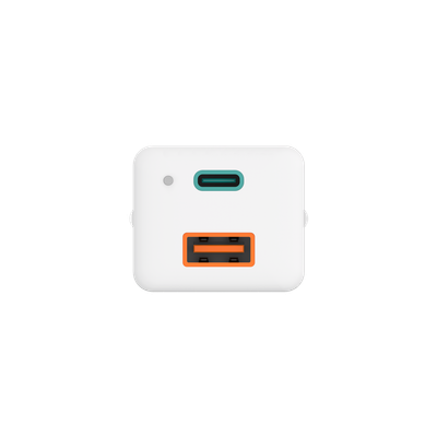 Karikues i shpejtë Hama, GaN, 1x USB-C PD, 1x USB-A QC, mini karikues, 65 W, i bardhë
