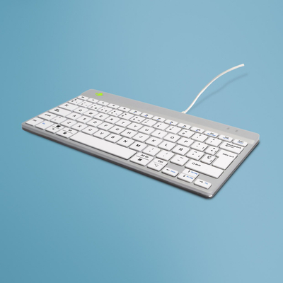 Tastierë ergonomike R-Go Tools Compact Break, kompakte, me kabllo, e bardhë