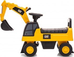 Lodër ekskavator ride-on Milly Mally Cat Digger, me timon dhe tinguj, e verdhë