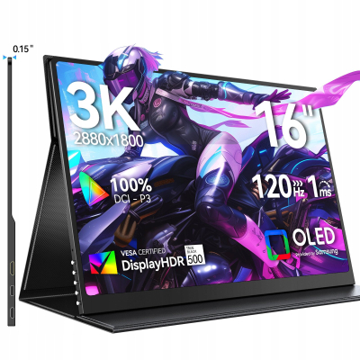 Monitor portativ gaming Uperfect OLED 16", 3K, 120 Hz, i zi