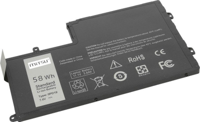 Bateri laptopi Mitsu për Dell Inspiron 15 5542 dhe 14 5445, 7600 mAh 58 Wh, 7.4 7.6 V