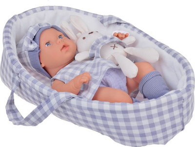 Kukull bebe ZA5007 Newborn, 32cm, me lepur pelushi, gri