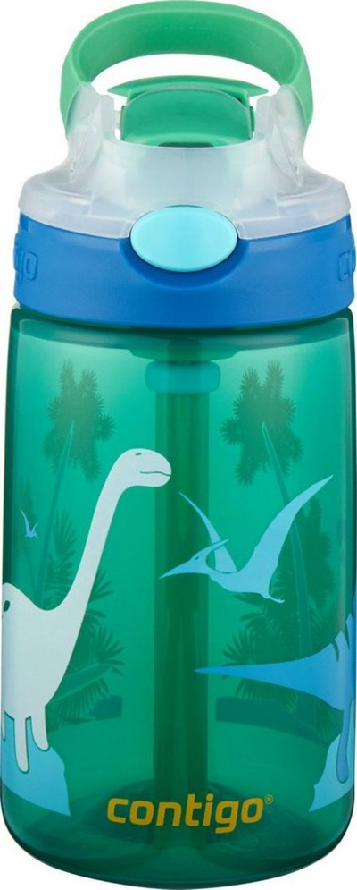 Shishe uji për fëmijë Contigo Gizmo Flip Autospout, me pipëz, dizajn dinosaurë, jeshile