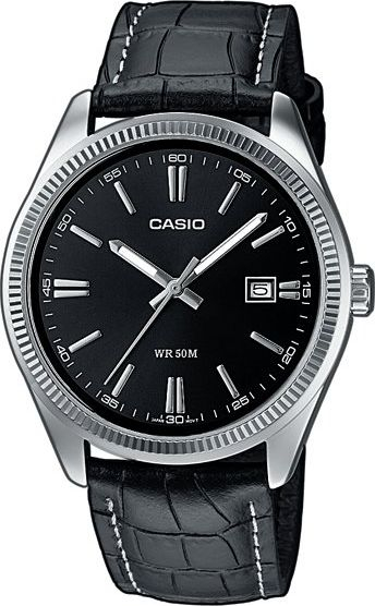 Orë dore Casio MTP-1302PL-1AVEF, për meshkuj, rezistencë ndaj ujit 50m, e zezë