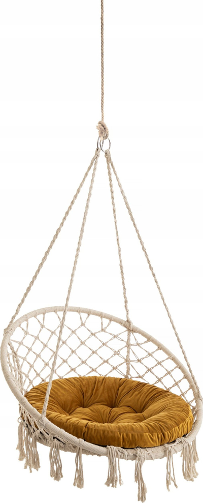 Jastëk për luhatëse Hobbygarden Stork House Small, 65 cm, kadife, i verdhë