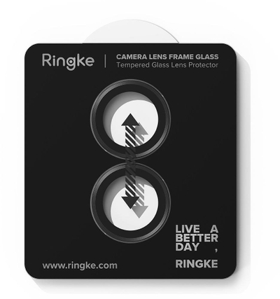 Mbrojtës kamere Ringke Frame Glass për iPhone 17, xham i temperuar, set 2 copë, i zi