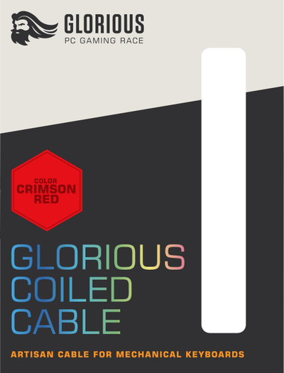 Kabllo USB Glorious GLO-CBL-COIL-RED, USB-A me USB-C, 1.36 m, e kuqe
