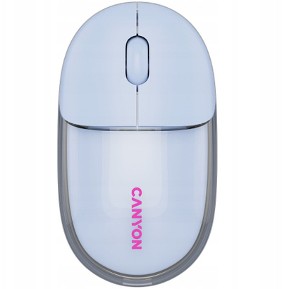 Mouse wireless CANYON OnClick 24, Bluetooth, blu transparent