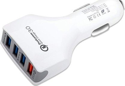 Karikues makine Luka Fast Charger 3.0, 4 porta USB, QC 3.0, i bardhë
