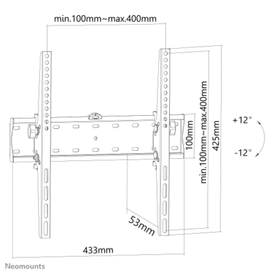 Mbajtëse muri për TV Neomounts FPMA-W350BLACK, 32-55", e zezë