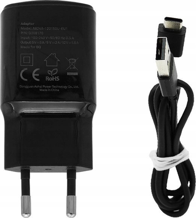 Karikues muri USB BQ AB2AX-120150U-EU1, 5V 3A, me kabllo USB, i zi
