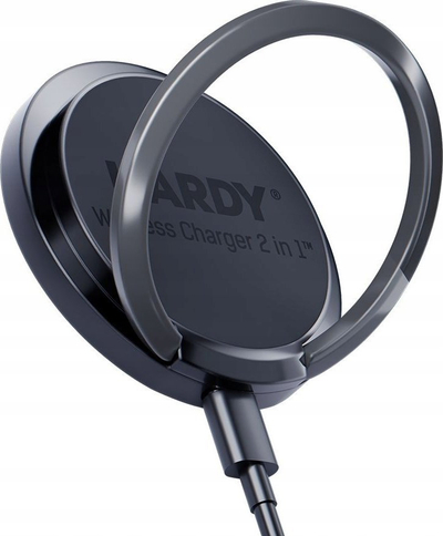 Karikues wireless 3MK Hardy 2 në 1, 15W, Qi, i zi