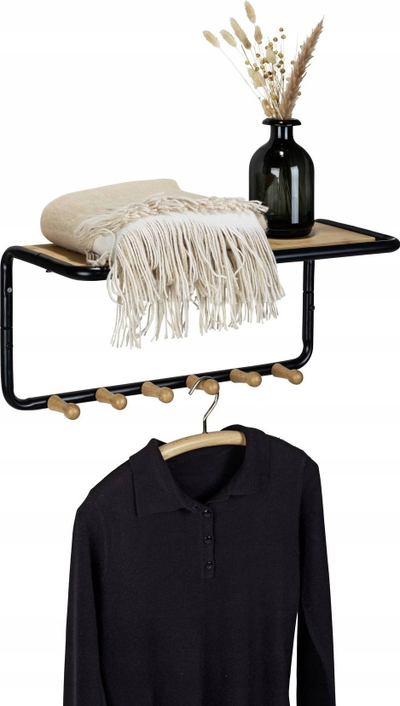 Varëse muri për pallto Wenko Loft, tub çeliku, bambu FSC, ngjyrë natyrale