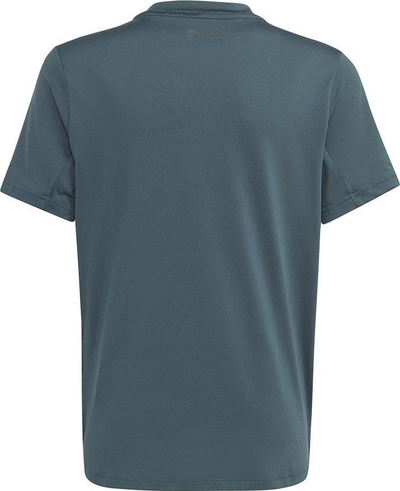 Bluzë sportive për kalamaj adidas TI Tee Jr IJ6416, poliestër, mëngë të shkurtra, e gjelbër