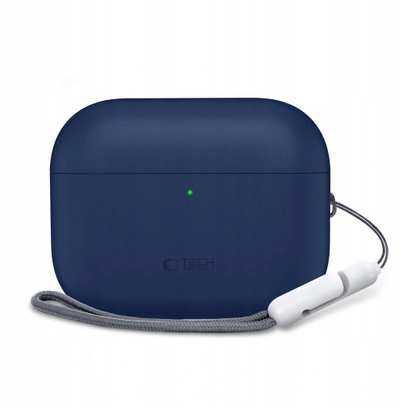 Заштитна кутија Tech-Protect Silicone за Apple AirPods Pro 3, силикон, за кутија за полнење, темно морско сина