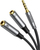 Adapter audio Ugreen, splitter AUX 3.5 mm, për kufje edhe mikrofon, gri me të zezë