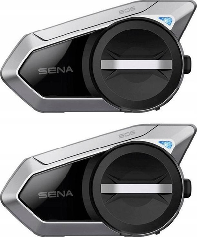 Interkom motoçiklete Sena 50S-10D, Bluetooth 5.0, set me 2 njësi, gri