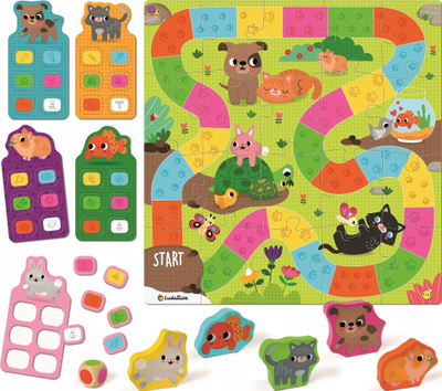 Lojë puzzle Ludattica I Love Pets, 20 pjesë, edukative për kalamajt 3+, me ngjyra plot