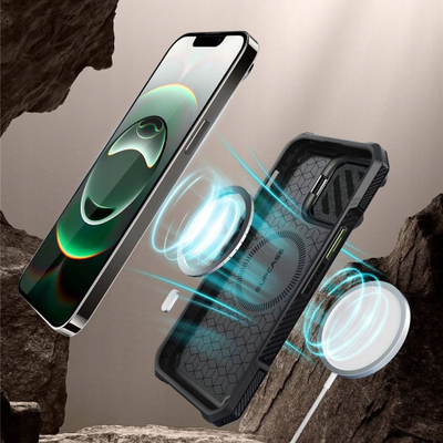 Mbrojtëse telefoni SUPCASE Unicorn Beetle MAG XT për iPhone 16e, MagSafe, jeshile e errët
