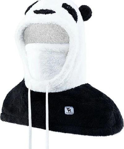 Balakllavë ski Qunature Panda, fleece 2 shtresa, madhësia L, bardh e zez