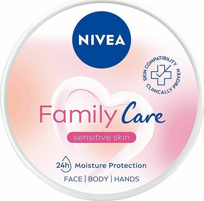 Krem trupi Nivea Family Care Sensitive Skin, për fytyrë, trup edhe duar, për lëkurë të ndjeshme, 450 ml