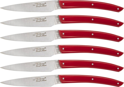 Set thikash Jean Dubost Laguiole Tradition, 6 copë, dorezë akrilike, e kuqe