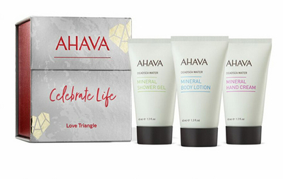 Set Ahava Love Triangle- xhel dushi + losion trupi + krem për duar