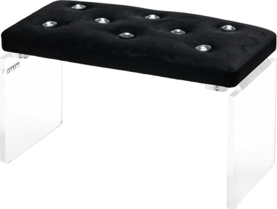 Mbajtëse manikyri Momo Diamond Velour, këmbë akril, me xixa kristali, e zezë
