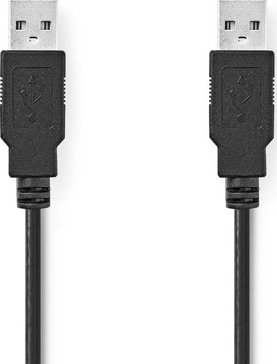 Kabllo USB Nedis USB 2.0 USB A me USB A, 1m, 480 Mbps, e zezë