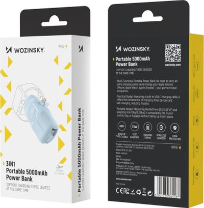 Powerbank Wozinsky WF16-YLS, 5000mAh, 15W, blu
