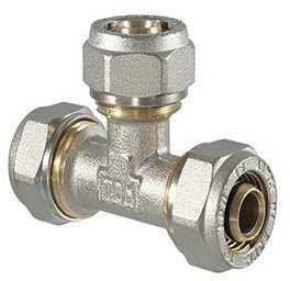Rakord T TDM Brass, 1/2" x 16 x 2, për instalime uji