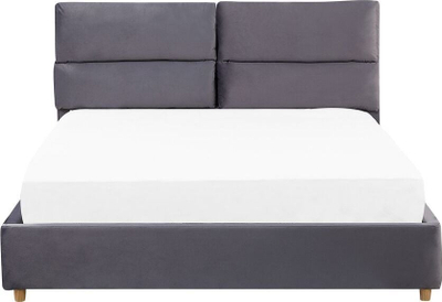 Shtrat Beliani Batilly Ottoman, 180 x 200 cm, kadife, gri