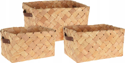 Set shportash Home and Styling Collection, 3 copë, thupra natyrale, bezhë